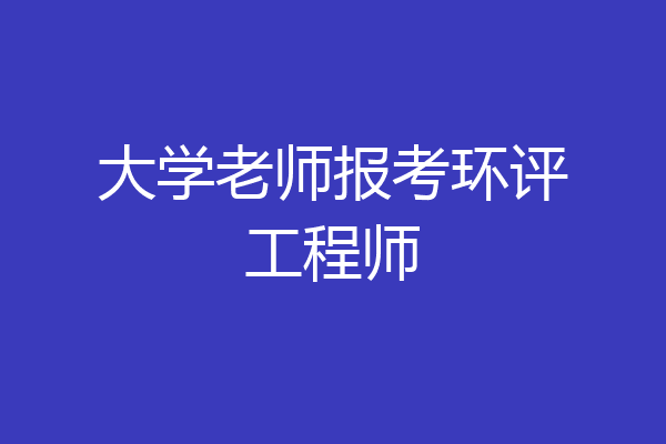 大学老师报考环评工程师