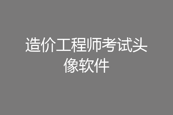 造价工程师考试头像软件