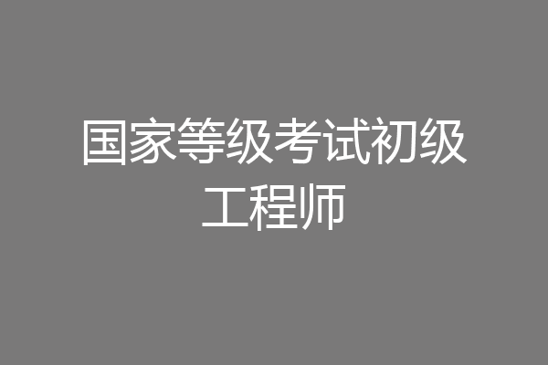 国家等级考试初级工程师