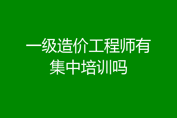 一级造价工程师有集中培训吗