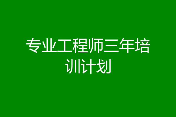 专业工程师三年培训计划