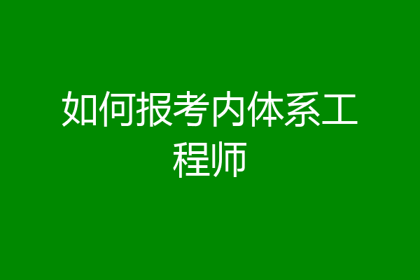 如何报考内体系工程师