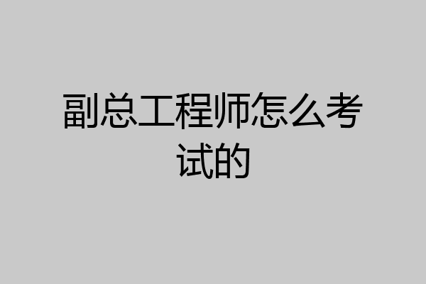 副总工程师怎么考试的