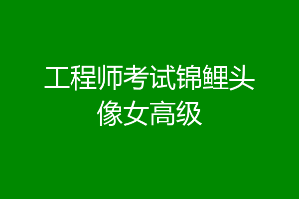 工程师考试锦鲤头像女高级