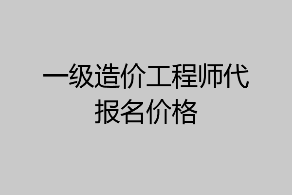 一级造价工程师代报名价格