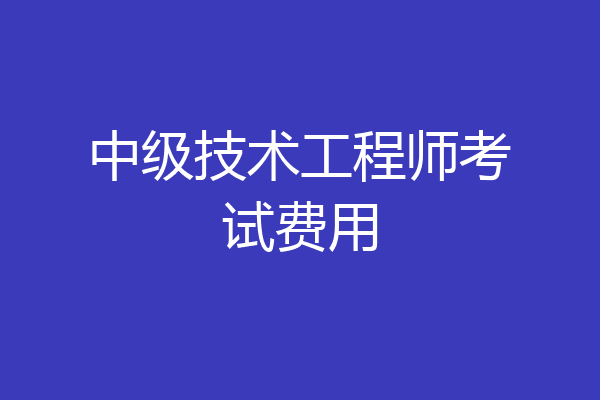 中级技术工程师考试费用