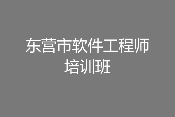 东营市软件工程师培训班