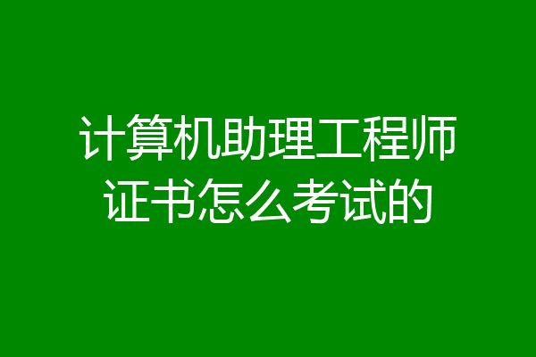 计算机助理工程师证书怎么考试的