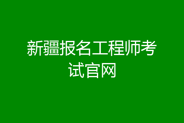 新疆报名工程师考试官网
