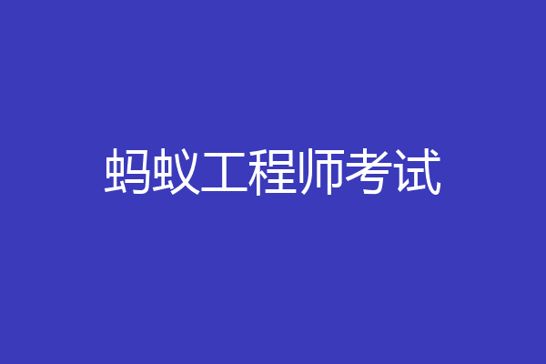 蚂蚁工程师考试