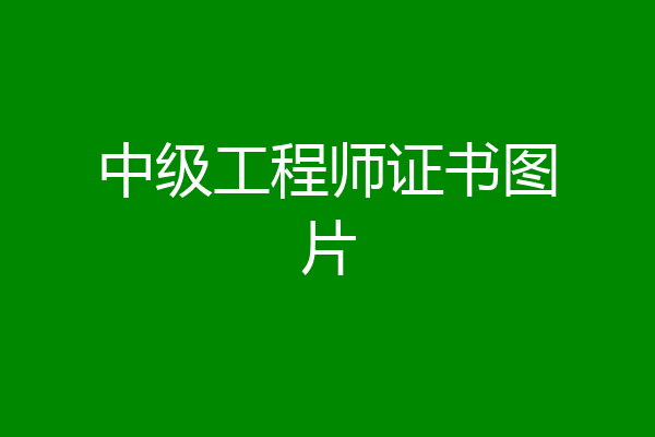 中级工程师证书图片