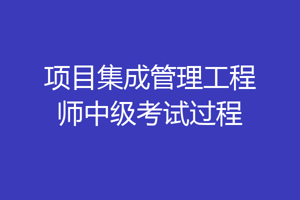 项目集成管理工程师中级考试过程