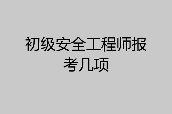 初级安全工程师报考几项
