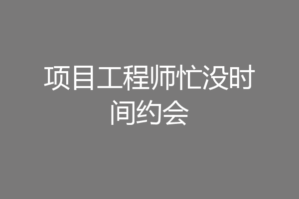 项目工程师忙没时间约会