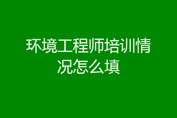 环境工程师培训情况怎么填