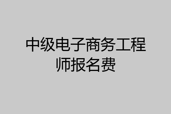 中级电子商务工程师报名费