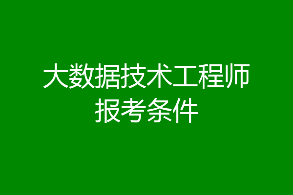 大数据技术工程师报考条件