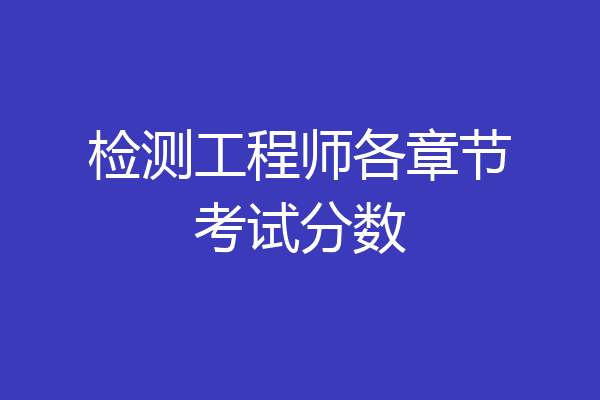 检测工程师各章节考试分数