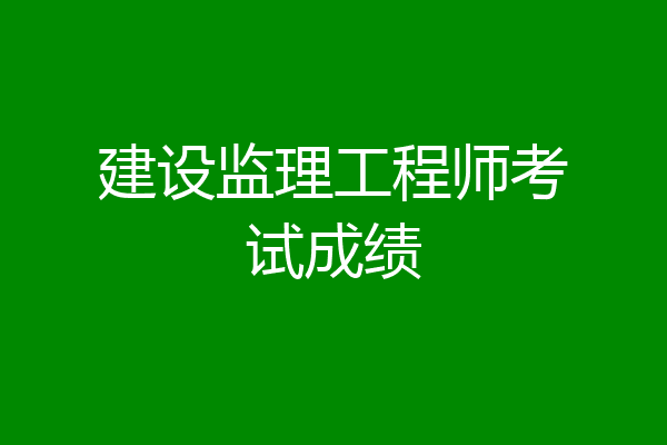 建设监理工程师考试成绩