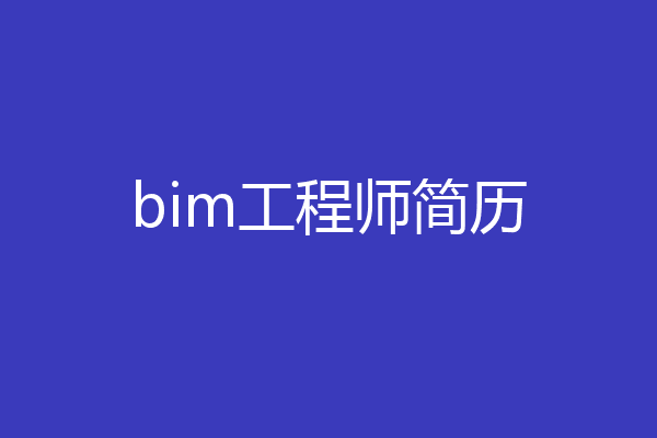 bim工程师简历