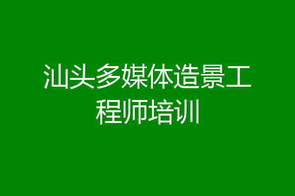 汕头多媒体造景工程师培训