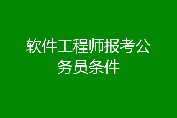 软件工程师报考公务员条件