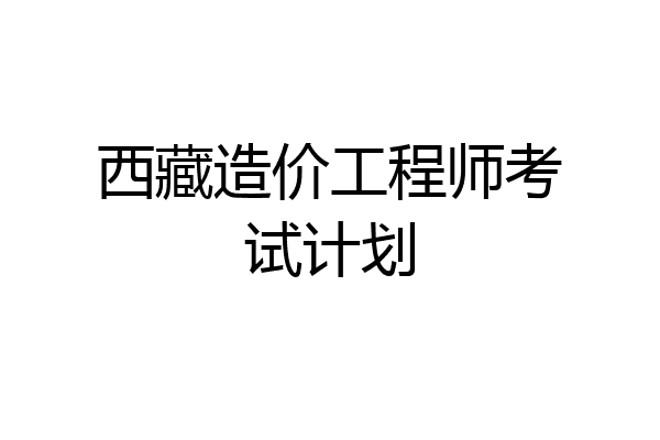 西藏造价工程师考试计划