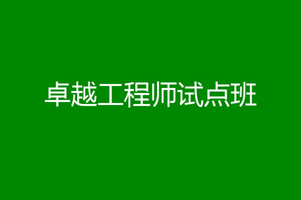 卓越工程师试点班