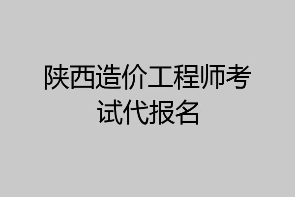 陕西造价工程师考试代报名