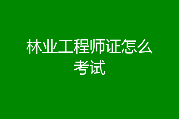 林业工程师证怎么考试