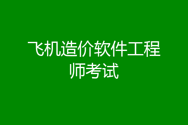 飞机造价软件工程师考试