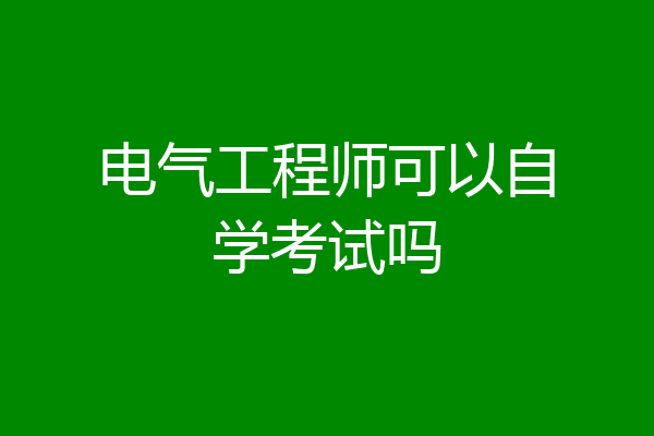 电气工程师可以自学考试吗