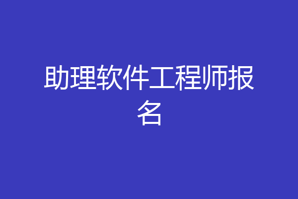 助理软件工程师报名