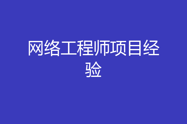 网络工程师项目经验