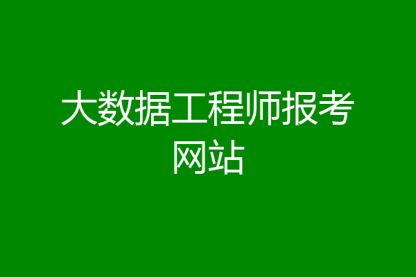 大数据工程师报考网站