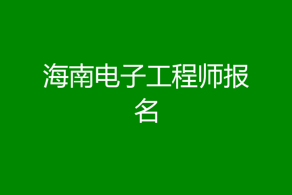 海南电子工程师报名