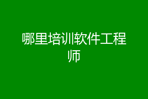 哪里培训软件工程师