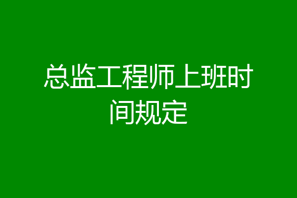 总监工程师上班时间规定