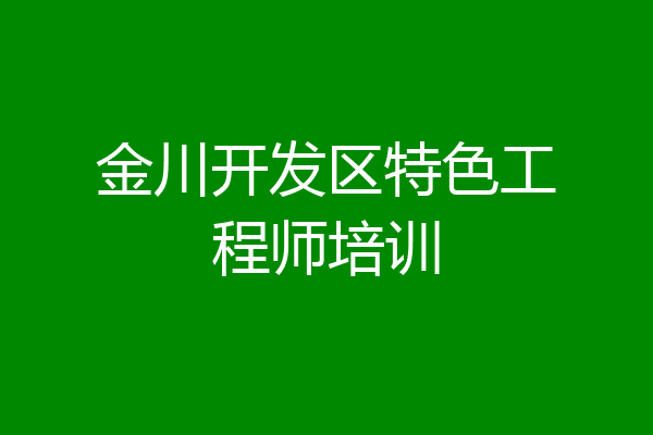 金川开发区特色工程师培训