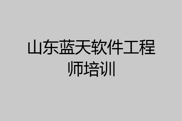 山东蓝天软件工程师培训