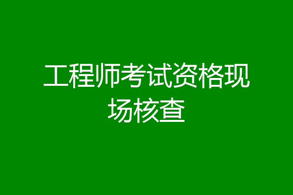 工程师考试资格现场核查
