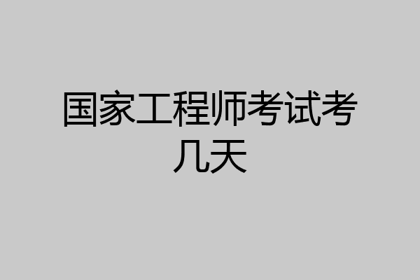 国家工程师考试考几天