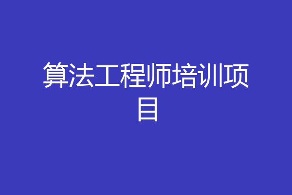 算法工程师培训项目