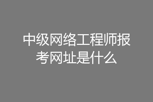 中级网络工程师报考网址是什么