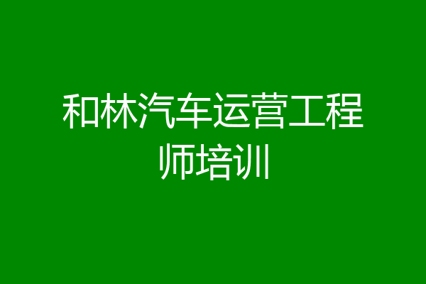 和林汽车运营工程师培训
