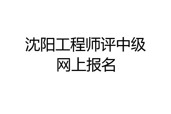 沈阳工程师评中级网上报名
