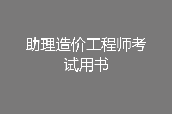 助理造价工程师考试用书