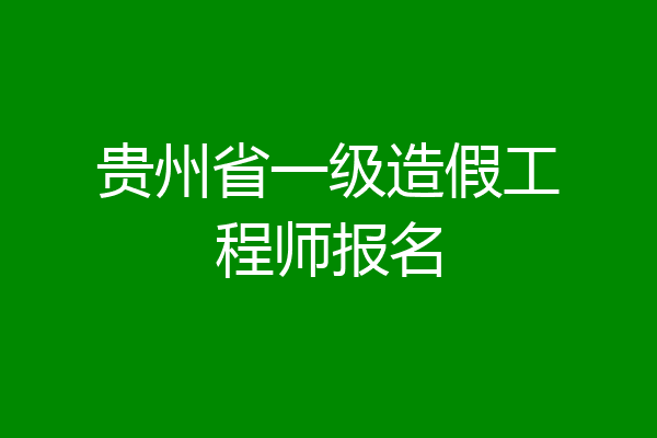 贵州省一级造假工程师报名