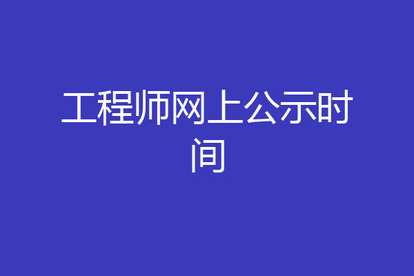 工程师网上公示时间