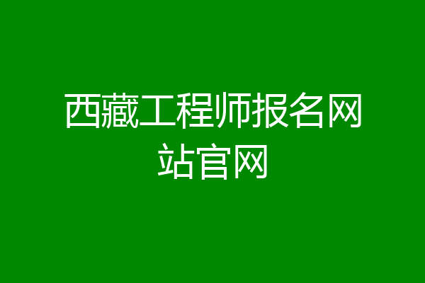 西藏工程师报名网站官网